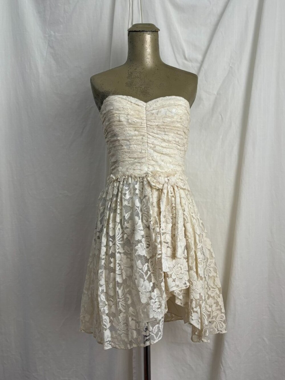 Jill Stuart Ivory Lace Strapless Dress 2 Prom Homecoming Fairy Feminine Bridal